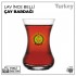 Lav İnce Belli Baskılı Çay Bardağı